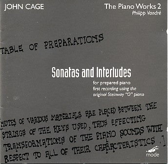 John Cage - Philipp Vandré - The Piano Works 2 - Sonatas And Interludes For Prepared Piano
