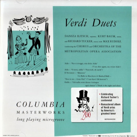 Verdi – Daniza Ilitsch, Kurt Baum, Richard Tucker / Max Rudolf conducting the Chorus and Orchestra Of The Metropolitan Opera Association - Verdi Duets