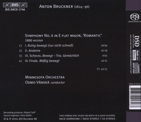 Bruckner, Osmo Vänskä, Minnesota Orchestra - Symphony No.4 (Romantic)