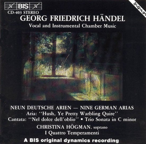 Georg Friedrich Händel, Christina Högman, I Quattro Temperamenti - Neun Deutsche Arien = Nine German Arias