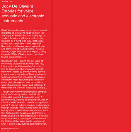 Jocy de Oliveira - Estórias Para Voz, Instrumentos Acústicos e Eletrônicos
