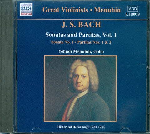 Yehudi Menuhin, J. S. Bach - Sonatas And Partitas, Vol. 1 (Historical Recordings 1934-1935)