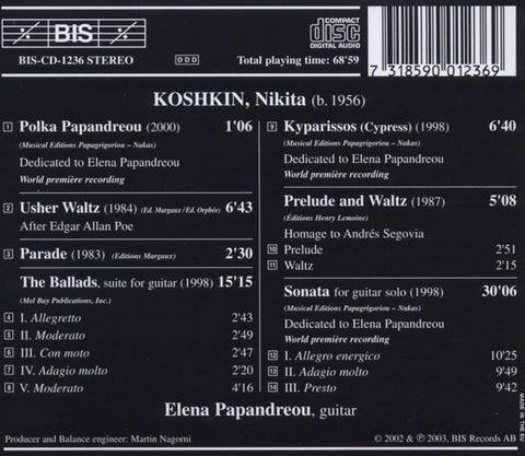 Nikita Koshkin - Elena Papandreou - Guitar Music