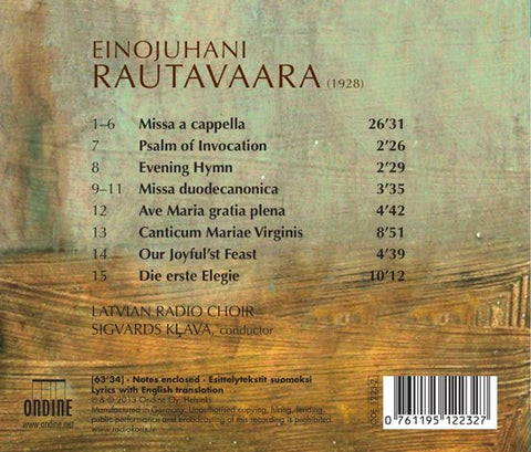 Rautavaara, Latvian Radio Choir, Sigvards Kļava - Missa a cappella - Sacred Choral Works