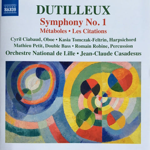 Henri Dutilleux — L'Orchestre National de Lille / Jean-Claude Casadesus - Symphony No. 1 • Métaboles • Les Citations