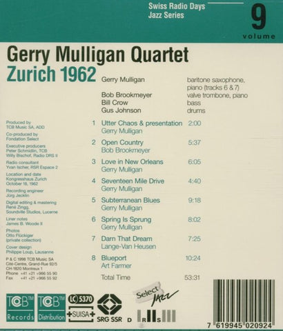 Gerry Mulligan Quartet, - Zürich 1962