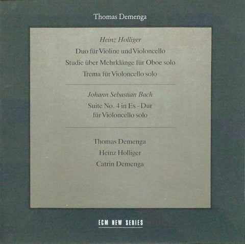 Thomas Demenga - Heinz Holliger / Johann Sebastian Bach, - Heinz Holliger / Johann Sebastian Bach