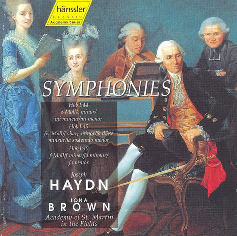 J. Haydn, Iona Brown, The Academy Of St. Martin-in-the-Fields - Symphonies N°44, 45 & 49