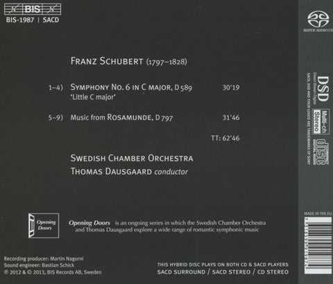 Schubert, Swedish Chamber Orchestra, Thomas Dausgaard - Symphony No. 6 / Rosamunde (Incidental Music)