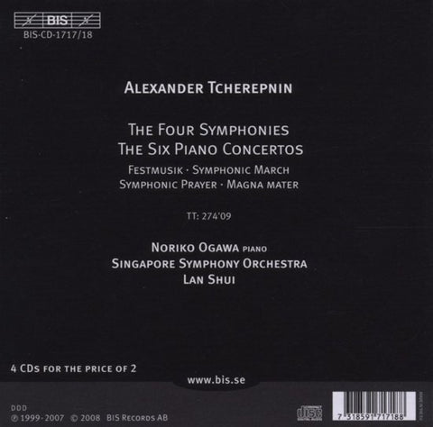 Tcherepnin, Singapore Symphony Orchestra / Lan Shui, Noriko Ogawa - The Symphonies And Piano Concertos