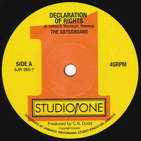 The Abyssinians / The Abyssinians And Sound Dimension - Declaration Of Rights / Declaration Version