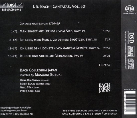 Johann Sebastian Bach, Bach Collegium Japan, Masaaki Suzuki - Cantatas 50: ►49 ►145 ►149 ►174 ( Man Singet Mit Freuden )