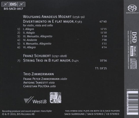 Mozart, Frank Peter Zimmermann, Antoine Tamestit, Christian Poltéra - Divertimento K 563