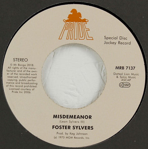 Foster Sylvers - Misdemeanor / When I'm Near You